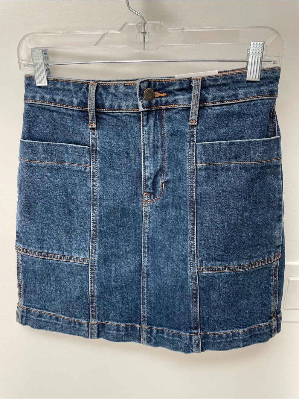 Old Navy Blue Denim Patchwork Mini Skirt